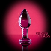 Стеклянный стимулятор-пробка - 11 см. - Sexus купить с доставкой в интернет-магазине Orgasmix в Краснодаре Стеклянный стимулятор-пробка - 11 см. - Sexus