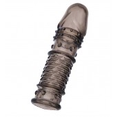 Дымчатая закрытая насадка ToyFa XLover с чешуйками и пупырышками - 13,5 см. - ToyFa - в Краснодаре купить с доставкой