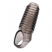 Дымчатая насадка с рёбрышками и подхватом мошонки ToyFa XLover - 12,5 см. - ToyFa - в Краснодаре купить с доставкой