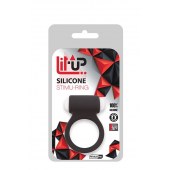 Чёрное эрекционное виброкольцо LIT-UP SILICONE STIMU RING 3 BLACK - Dream Toys - в Краснодаре купить с доставкой