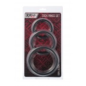 Набор из 3 чёрных эрекционных колец - ToyFa - в Краснодаре купить с доставкой