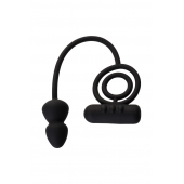 Чёрное эрекционное кольцо с вибропулькой и анальным хвостом - Erotist Adult Toys - в Краснодаре купить с доставкой