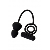 Чёрное эрекционное кольцо с вибростимулятором и анальным хвостом - Erotist Adult Toys - в Краснодаре купить с доставкой
