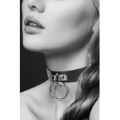 Узенький ошейник из полиуретана с кольцом - Bijoux Pour Toi - купить с доставкой в Краснодаре