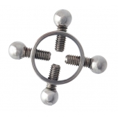 Серебристые зажимы для сосков на винтах - ToyFa - купить с доставкой в Краснодаре