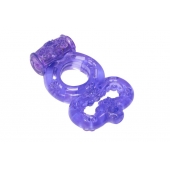 Фиолетовое эрекционное кольцо Rings Treadle с подхватом - Lola Games - в Краснодаре купить с доставкой