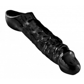 Чёрная увеличивающая насадка на член Mamba Cock Sheath Packaged - 16,5 см. - XR Brands - в Краснодаре купить с доставкой
