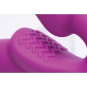 Ярко-розовый безремневой вибрострапон Evoke Vibrating Strapless Silicone Strap-on Dildo - XR Brands - купить с доставкой в Краснодаре