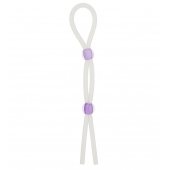 Прозрачное эрекционное кольцо-лассо SILICONE LASSO COCK RING DUAL BEADS - NMC - в Краснодаре купить с доставкой