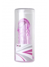 Розовая гелевая насадка с отростком для клиторальной стимуляции - 13 см. - Toyfa Basic - в Краснодаре купить с доставкой