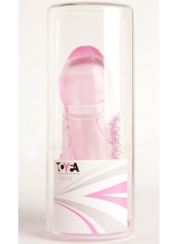 Розовая гелевая насадка с шипами и коготком - Toyfa Basic - в Краснодаре купить с доставкой