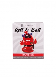 Стимулирующий презерватив-насадка Roll   Ball Strawberry - Sitabella - купить с доставкой в Краснодаре