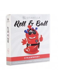 Стимулирующий презерватив-насадка Roll   Ball Strawberry - Sitabella - купить с доставкой в Краснодаре