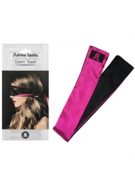 Черно-розовая атласная повязка на глаза Satin Sash - Adrien Lastic - купить с доставкой в Краснодаре