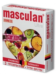 Жёлтые презервативы Masculan Ultra Tutti-Frutti с фруктовым ароматом - 3 шт. - Masculan - купить с доставкой в Краснодаре
