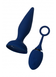 Синяя анальная вибровтулка O Play Unico с пультом ДУ - 13,5 см. - ToyFa
