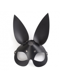 Чёрная кожаная маска с длинными ушками - Sitabella - купить с доставкой в Краснодаре