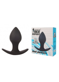 Чёрная анальная пробка с широким основанием Sex Expert - 8 см. - Bior toys
