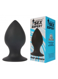 Чёрная анальная втулка Sex Expert - 8 см. - Bior toys