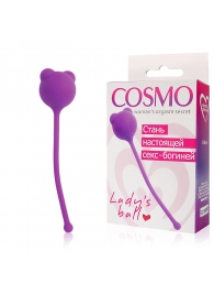 Фиолетовый вагинальный шарик с ушками Cosmo - Cosmo