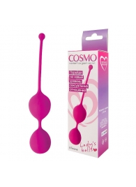 Ярко-розовые двойные вагинальные шарики Cosmo с хвостиком для извлечения - Cosmo