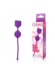 Фиолетовые вагинальные шарики с ушками Cosmo - Bior toys