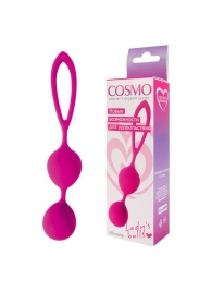 Ярко-розовые вагинальные шарики Cosmo с петелькой - Bior toys