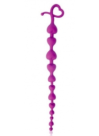 Фиолетовая анальная цепочка с ограничителем - 28 см. - Bior toys