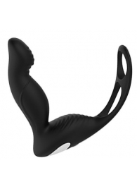 Черный вибромассажер простаты P-PLEASER W ERECTION ENHANCE - Dream Toys - в Краснодаре купить с доставкой