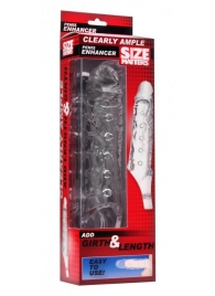 Прозразная закрытая насадка на пенис с поддержкой мошонки Clearly Ample Penis Enhancer - 22 см. - XR Brands - в Краснодаре купить с доставкой