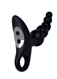 Черный силиконовый анальный вибромассажер-ёлочка с колечком-ограничителем - Erokay - в Краснодаре купить с доставкой