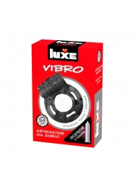 Чёрное эрекционное виброкольцо Luxe VIBRO  Африканский Эль Дьябло  + презерватив - Luxe - в Краснодаре купить с доставкой