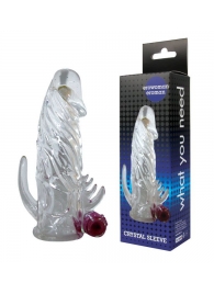 Закрытая прозрачная вибронасадка на пенис Crystal Sleeve Vibe - Bior toys - в Краснодаре купить с доставкой