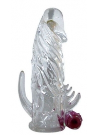 Закрытая прозрачная вибронасадка на пенис Crystal Sleeve Vibe - Bior toys - в Краснодаре купить с доставкой