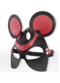 Черно-красная маска мышки из кожи - Sitabella - купить с доставкой в Краснодаре