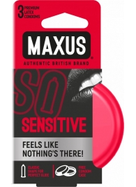 Ультратонкие презервативы в железном кейсе MAXUS Sensitive - 3 шт. - Maxus - купить с доставкой в Краснодаре
