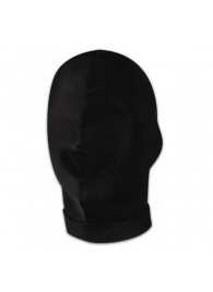 Черная эластичная маска на голову с прорезью для рта - Lux Fetish - купить с доставкой в Краснодаре
