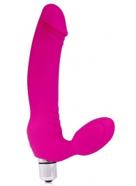 Розовый силиконовый безремневой страпон с вибрацией - Bior toys - купить с доставкой #SOTBIT_REGIONS_UF_V_REGION_NAME#
