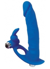 Синяя вибронасадка для двойного проникновения - 15 см. - Bior toys - купить с доставкой в Краснодаре