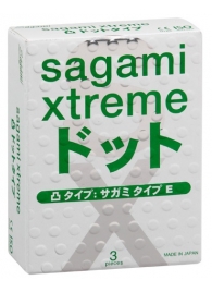 Презервативы Sagami Xtreme SUPER DOTS с точками - 3 шт. - Sagami - купить с доставкой в Краснодаре