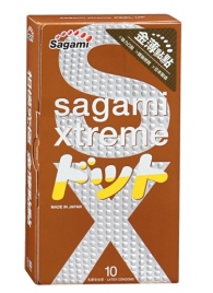 Презервативы Sagami Xtreme FEEL UP с точечной текстурой и линиями прилегания - 10 шт. - Sagami - купить с доставкой в Краснодаре