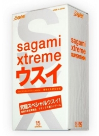 Ультратонкие презервативы Sagami Xtreme SUPERTHIN - 15 шт. - Sagami - купить с доставкой в Краснодаре