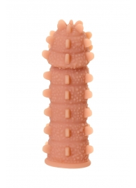 Телесная реалистичная насадка KOKOS Extreme Sleeve 04 с дополнительной стимуляцией - 12,7 см. - KOKOS - в Краснодаре купить с доставкой