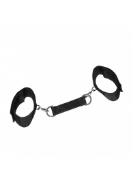 Черные наручники на липучках с креплением на карабинах - Джага-Джага - купить с доставкой в Краснодаре