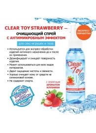 Очищающий спрей для игрушек CLEAR TOY Strawberry - 100 мл. - Биоритм - купить с доставкой в Краснодаре