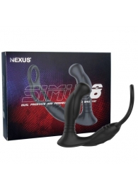 Черная анальная пробка NEXUS SIMUL8 с фиксацией на теле кольцами - Nexus Range - в Краснодаре купить с доставкой