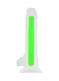 Прозрачно-зеленый фаллоимитатор, светящийся в темноте, Clark Glow - 22 см. - ToyFa
