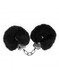 Черные меховые наручники Love с ключиками - Baile - купить с доставкой в Краснодаре