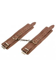 Коричневые кожаные наручники Maya - Rebelts - купить с доставкой в Краснодаре