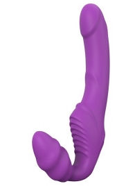 Фиолетовый безремневой вибрострапон DOUBLE DIPPER - Dream Toys - купить с доставкой в Краснодаре